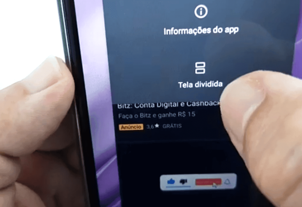 Como dividir a tela do moto g20