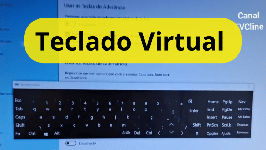 como ativar o teclado virtual do notebook